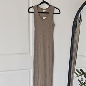 Sleeveless Tan Maxi Dress